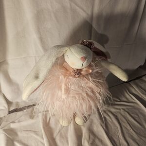 Fuzzy Pink Standing Bunny Decor